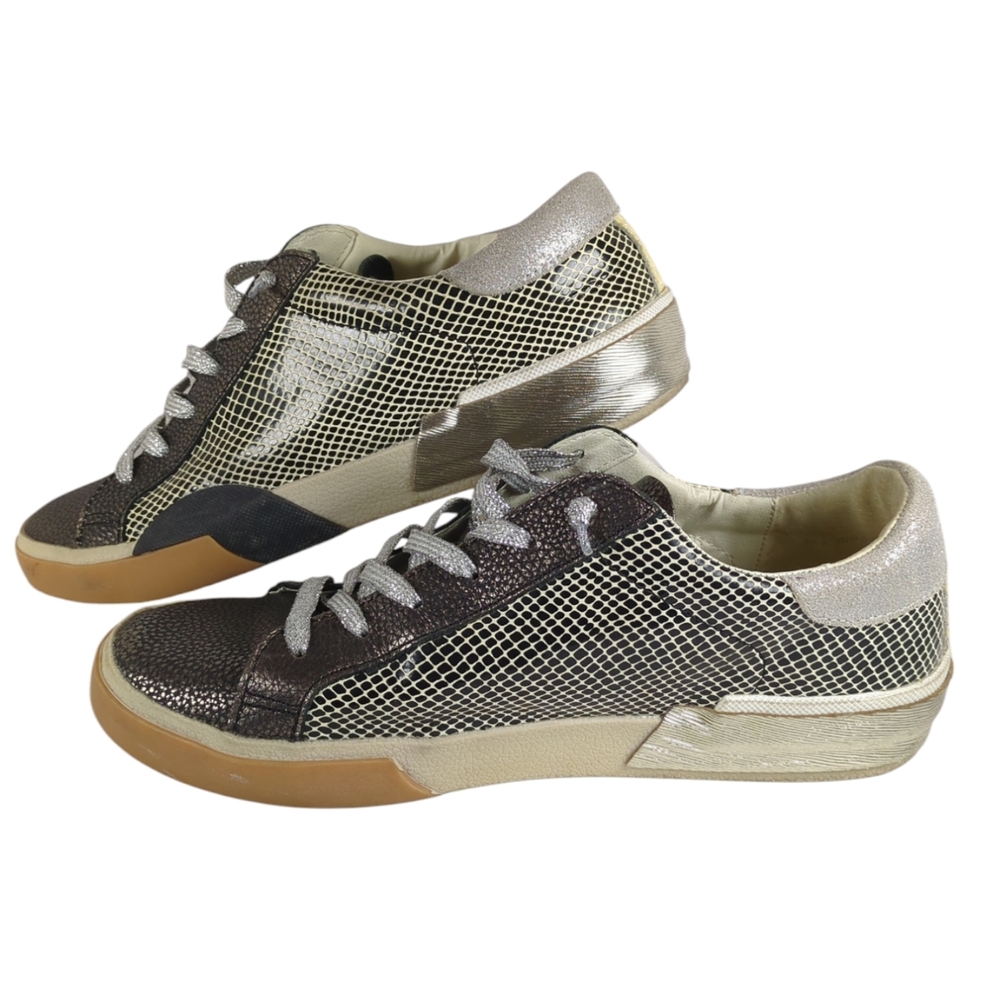 Stylish Women's Silver and Black Sneakers